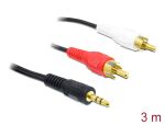 Delock Audio Kabel Klinke 3,5mm-> 2x Cinch, 3m