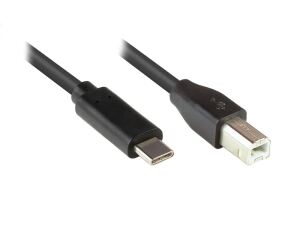 Alcasa 2510-CB005 USB Kabel USB 2.0 0,5 m USB C USB B 0,48 Gbit/s Schwarz