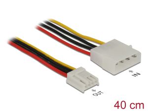 DELOCK Stromkabel Molex 4Pin -> Floppy 4Pin St/Bu 0.40m