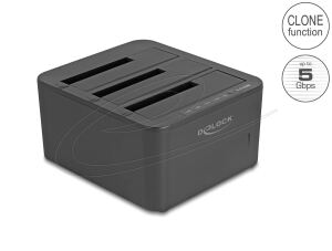 DELOCK USB Dockingstation für 3 x SATA HDD/SSD 1:2 Klon Fkt.