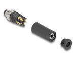 DeLOCK M8 Steckverbinder A-kodiert 4 Pin Stecker zur Montage mit Schraubanschluss