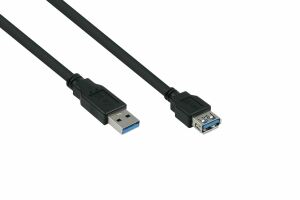 Kabelmeister UK30P-ASA-050S USB Kabel USB 3.2 Gen 1 (3.1 Gen 1) 5 m USB A 5 Gbit/s Schwarz