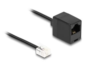 DeLOCK Telefonkabel RJ11 Stecker zu RJ45 Buchse schwarz 1 m
