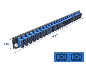DELOCK 19" LWL Spleißbox Frontblende 24 Port SC Duplex blau