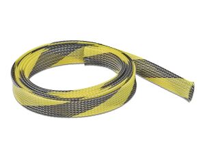 DELOCK Geflechtschlauch dehnbar 2 m x 19 mm schwarz-gelb