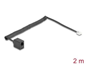 DELOCK Telefonkabel/Spiralkabel RJ11 St. zu RJ11 Bu. 2m