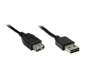 Alcasa USB A - USB A 1.8m M/F USB Kabel USB 2.0 1,8 m 0,48 Gbit/s Schwarz