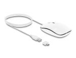 DELOCK Maus Desktop optisch 4-Tasten USB-A + USB-C weiß