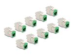 DeLOCK Keystone Modul RJ45 Buchse zu LSA Cat.6A werkzeugfrei grün Set 10 Stück