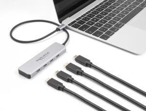 DeLOCK USB 10 Gbps USB Type-C Hub mit 4 x USB Type-C Buchse mit 35 cm Anschlusskabel