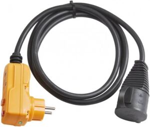 Brennenstuhl 1160370 Verlängerungskabel 2 m 1 AC-Ausgänge Draußen Schwarz, Gelb