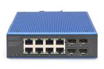 Digitus Industrieller 8+4 -Port Gigabit Ethernet PoE Switch