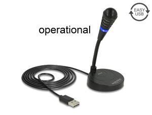 DELOCK USB-Mikrofon mit Standfuß & Touch-Mute-Taste 1.7m