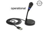 DELOCK USB-Mikrofon mit Standfuß & Touch-Mute-Taste 1.7m