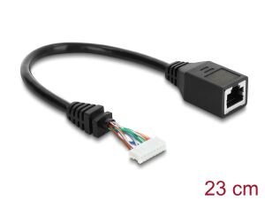DeLOCK Kabel RJ45 Buchse zu Pfostenbuchse 2,00 mm 8 Pin Cat.5e 23 cm schwarz