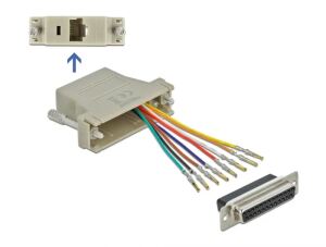 DeLOCK D-Sub 25 Pin Buchse zu RJ45 Buchse Montagesatz grau