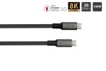 Alcasa 2402-T018A USB Kabel USB4 Gen 2x2 1,8 m USB C 20 Gbit/s 100 W Graphit