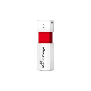 MediaRange MR970 USB-Stick 4 GB USB Typ-A 2.0 Rot, Weiß