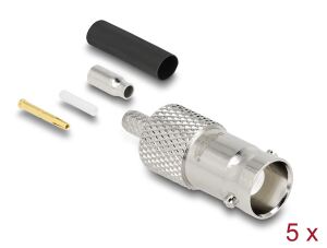 DeLOCK BNC Buchse zum Crimpen RG-174 / RG-316 mit passendem Schrumpfschlauch