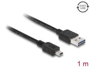 DELOCK USB Kabel A -> Mini-B St/St 1.00m sw Easy USB