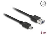 DELOCK USB Kabel A -> Mini-B St/St 1.00m sw Easy USB