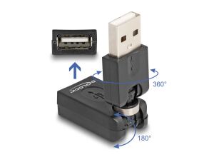 Delock Rotationsadapter USB 2.0-A Stecker zu Buchse