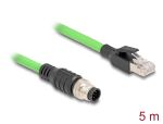 DELOCK M12 Kabel A-kodiert 8 Pin St. zu RJ45 St. PUR(TPU) 5m