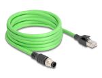 DELOCK M12 Kabel A-kodiert 8 Pin St. zu RJ45 St. PUR(TPU) 5m