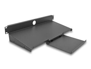 DELOCK 19" Fachboden für Tastatur und Maus 1 HE dunkelgrau