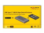 DeLOCK Externes USB 20 Gbps Gehäuse für 2 x M.2 NVMe PCIe SSD mit USB Type-C Buchse und Klon Funktion