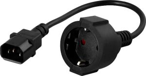PowerWalker 91015003 Stromkabel Schwarz 0,2 m C14-Koppler CEE7/3
