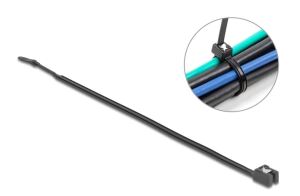 DeLOCK Kabelbinder selbstschneidend L 200 x B 4,8 mm 50 Stück schwarz