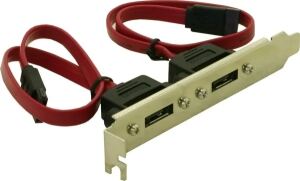 DeLOCK Slotbracket 2x internal SATA > 2x eSATA external SATA-Kabel 2 x SATA 7-pin