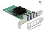 DeLOCK PCI Express x4 Karte zu 4 x extern USB 3.0 Quad Channel - Low Profile Formfaktor