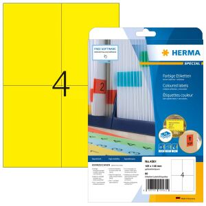 HERMA 4561 selbstklebendes Etikett Rechteck Gelb 80 Stück(e)