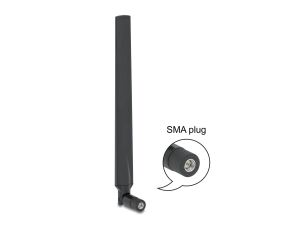 DeLOCK LTE Antenne SMA Stecker 1,9 - 2,3 dBi omnidirektional mit Kippgelenk schwarz