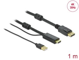 DELOCK HDMI zu DisplayPort Kabel 4K 30Hz 1,0m
