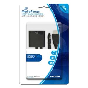 MediaRange MRCS167 Videokabel-Adapter HDMI VGA (D-Sub) + 3.5mm Schwarz
