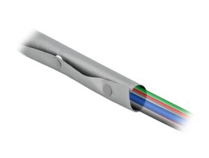 DeLOCK Kabelschutzschlauch mit Knopfverschluss hitzebeständig 2 m x 20 mm grau / schwarz