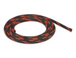 DELOCK Geflechtschlauch dehnbar 2 m x 6 mm schwarz-rot
