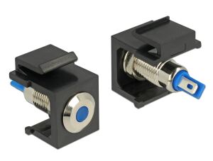 DELOCK Keystone blaue LED 6V flach schwarz