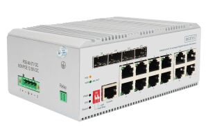 Digitus 8 Port Gigabit Ethernet Netzwerk PoE Switch, Industrial, L2 managed, 4 SFP Uplink