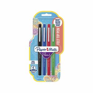 Papermate Flair Filzstift Medium Schwarz, Blau, Grün, Rot 4 Stück(e)