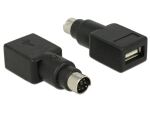 DeLOCK 65898 Kabeladapter PS/2 USB Type-A Schwarz, Edelstahl
