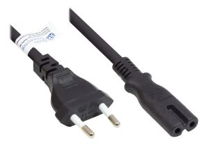Alcasa P0370-S050 Stromkabel Schwarz 5 m Netzstecker Typ C C7-Koppler