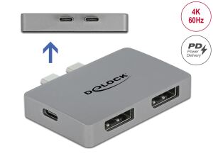 DELOCK Dual DisplayPort Adapter 4K 60 Hz und PD 3.0 Macbook