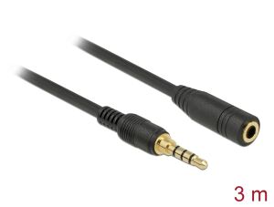DELOCK Verlängerung Klinke 3.5mm 4Pin St > Bu 3.0m schwarz