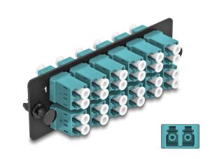 DELOCK LWL Adapter Panel LC Duplex OM4 12 Port aqua