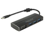 DELOCK Adapter USB3.1 Gen1/C > 3x USB3.0/A + VGA