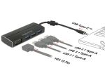DELOCK Adapter USB3.1 Gen1/C > 3x USB3.0/A + VGA